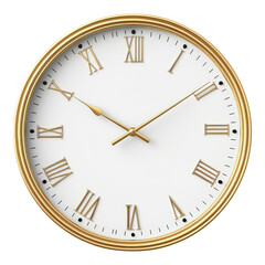 wall clock isolated on transparent white background, clipping path