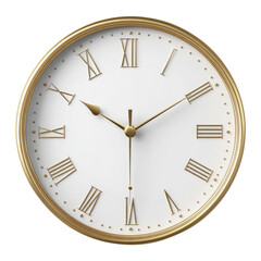 wall clock isolated on transparent white background, clipping path