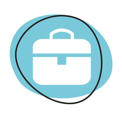 Aktentasche Button - Icon in blau und weiß