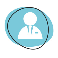 Berater Button - Icon in blau und weiß