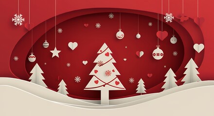 A variety of Christmas card & banner collection. Collection color postcards with christmas tree, decoration, snowman, ball, various xmas elements and decorations.