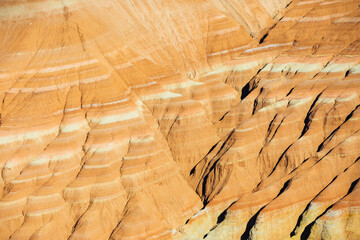 Aktau mountains texture in Altyn Emel National Park. Kazakhstan
