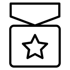 Prize Medal Rank Line Icon
