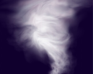 Abstract soft white smoke or mist swirling on a dark purple background. Ethereal, mysterious, and atmospheric design with a dreamy, flowing texture.