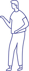 Person silhouette. Stylized vector line person isolated. Human body