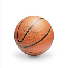 Obraz premium Basketball sits prominently on a clean surface showcasing its vibrant orange color and detailed texture in a minimalist setting