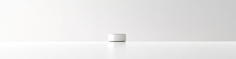 Minimalist white podium with clean background