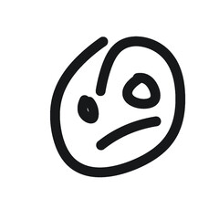 illustration of a face bored hand drawing 