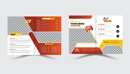 Food menu 4brochure design and food flyer template