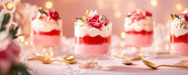 Elegant Vanilla and Rose Mousse: A Sophisticated Pastry Dessert for Gourmet Indulgence