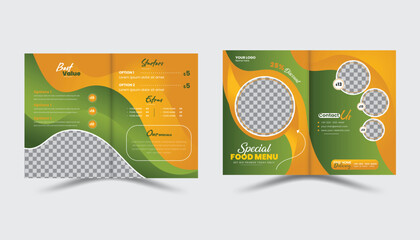 Food menu 4brochure design and food flyer template