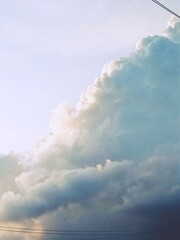 sky, eaves, nature, clear weather, clouds
