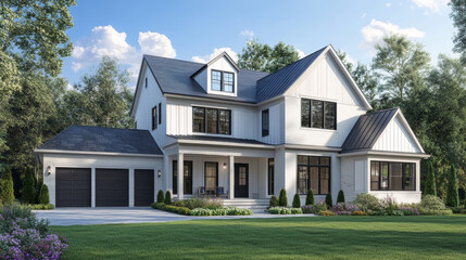 
An exterior and interior photography of a modern farmhouse residential home 