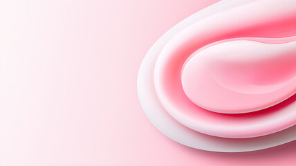 Obraz premium Abstract pink and white geometric shapes create soothing composition