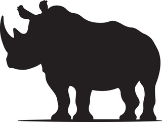 Rocky rhino silhouette - animal rockey rhino - vector image of rockey rhino 