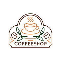 Simple Logo with Coffee shop icon. Simple logo with coffee shop icon for social media, app, and web design. Vector illustration.