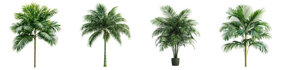 Obraz premium Majestic Tropical Palm Trees in Lush Green Foliage Landscape