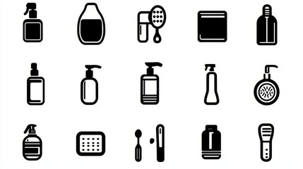 A hygiene icon set typically includes various symbols representing cleanliness and hygiene-related activities or products.
