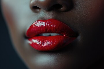 Woman's lips with red lipstick