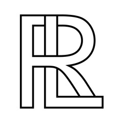 Logo sign rl lr icon double letters logotype r l