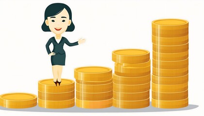 Successful businessman analyzing financial growth on 3D bar chart