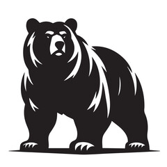 Mighty bear silhouette - vector image of mighty bear - strong bear animal -