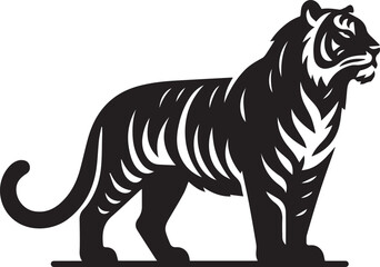 Tiger silhouette - vector image of tiger - jungle animal of tiger - fierce tiger,