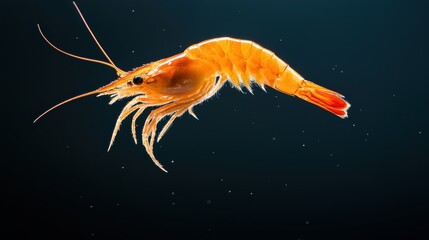 A stunning action shot of golden-brown fried prawns leaping, captured mid-air in a dramatic.