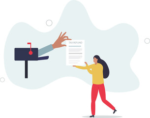 Tax refund or rebate credit concept.flat characters.