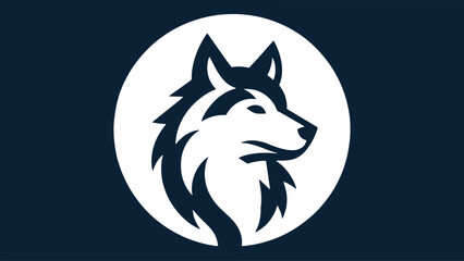 Obraz premium wolf head silhouette logo in flat style