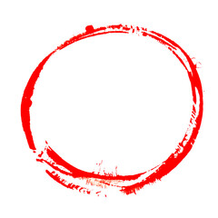 Gemalter Kreis in rot mit Textfreiraum