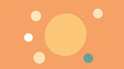 Abstract shade of yellow circles on pastel orange background