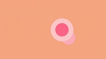 Abstract shade of pink circles on pastel orange background