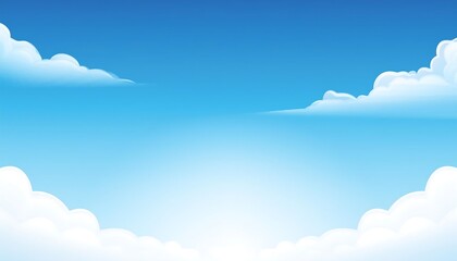 The beautiful sky with fluffy white clouds, bathed in sunlight, creates a stunning natural landscape