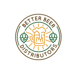Simple Logo with Better beer distributors icon. Simple logo with better beer icon for social media, app, and web design. Vector illustration