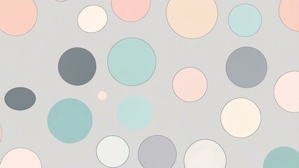 Abstract shade of gray circles on pastel gray background