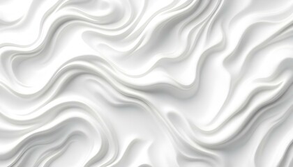Naklejka premium Seamless subtle white glossy soft waves background texture overlay. Abstract wavy embossed marble displacement, height map. Panoramic banner wallpaper. 3D rendering.