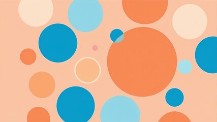 Abstract shade of blue circles on pastel orange background