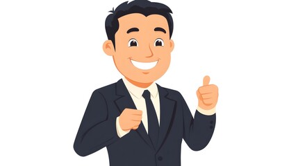japanese business man on white background smiling