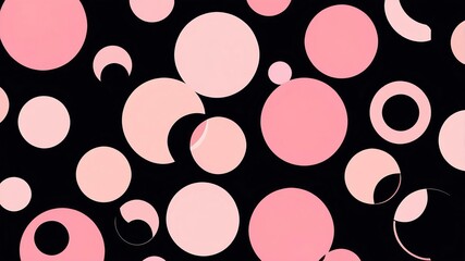 Abstract shade of pink circles on black background