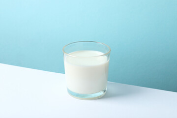 Glass of milk on the table