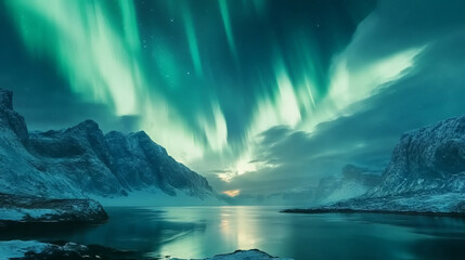 Fototapeta premium Nordic Lights Illustration