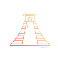 Mayan pyramid vector icon