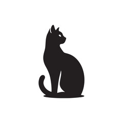 Cat silhouette vector Style with white background AI Generated 