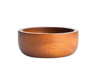 Wooden bowl placed on a transparen png.
