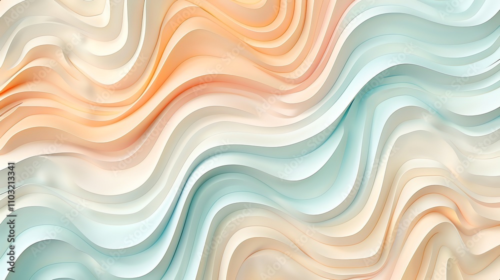 Canvas Prints an abstract background with blue and orange waves.
