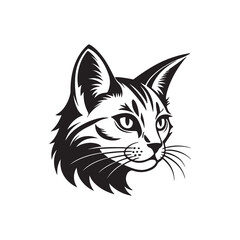 Fototapeta premium Cat silhouette vector Style with white background AI Generated 