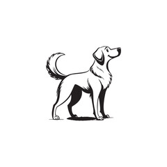 Dog silhouette vector Style with white background AI Generated 