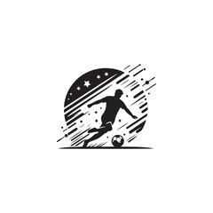 Man With football silhouette vector Style with white background AI Generated 