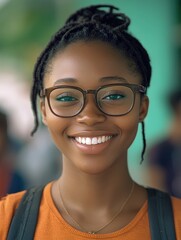 Positive Student Portrait with Smile